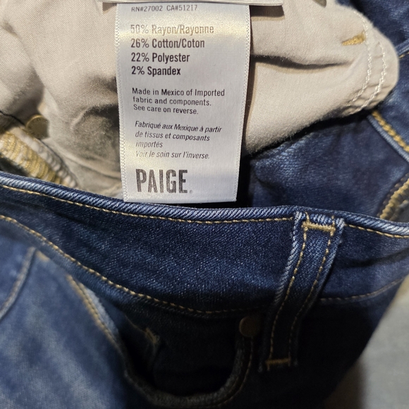 PAIGE Dark Blue Straight Leg Jeans EUC Size 31 - Waist Stretch 34 Inseam 29 - Picture 4 of 4